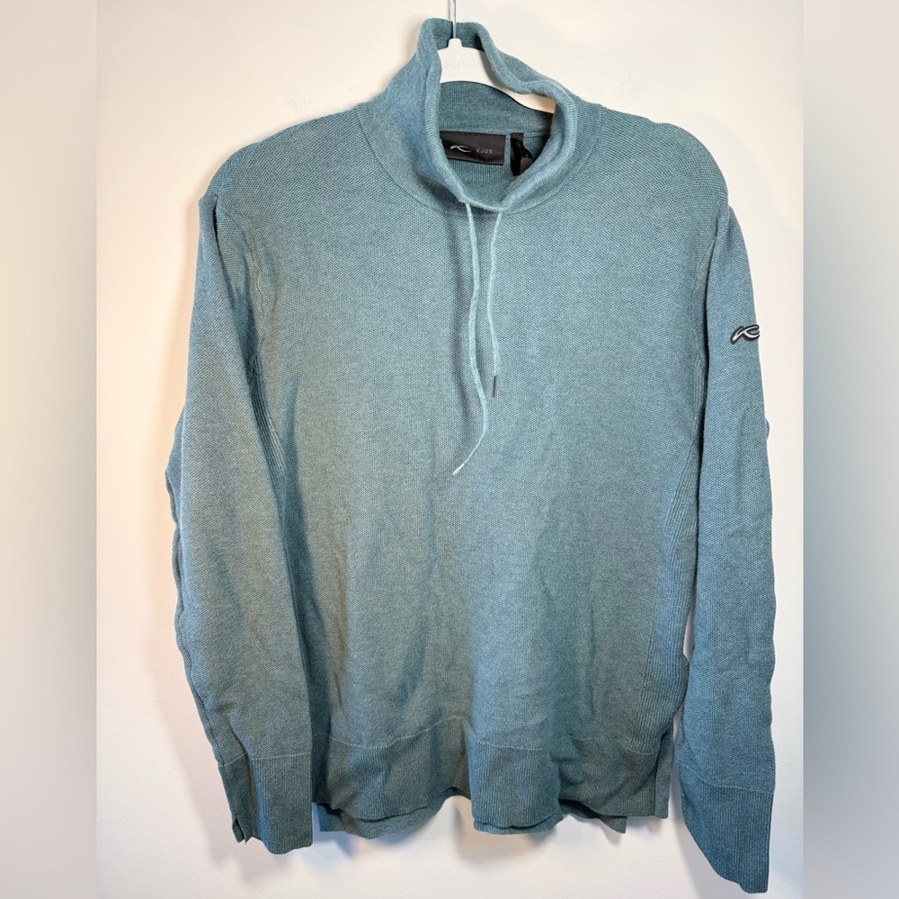 KJUS Women Cashmere Teal Turtleneck Pullover Long Sleeve Sweater size 40